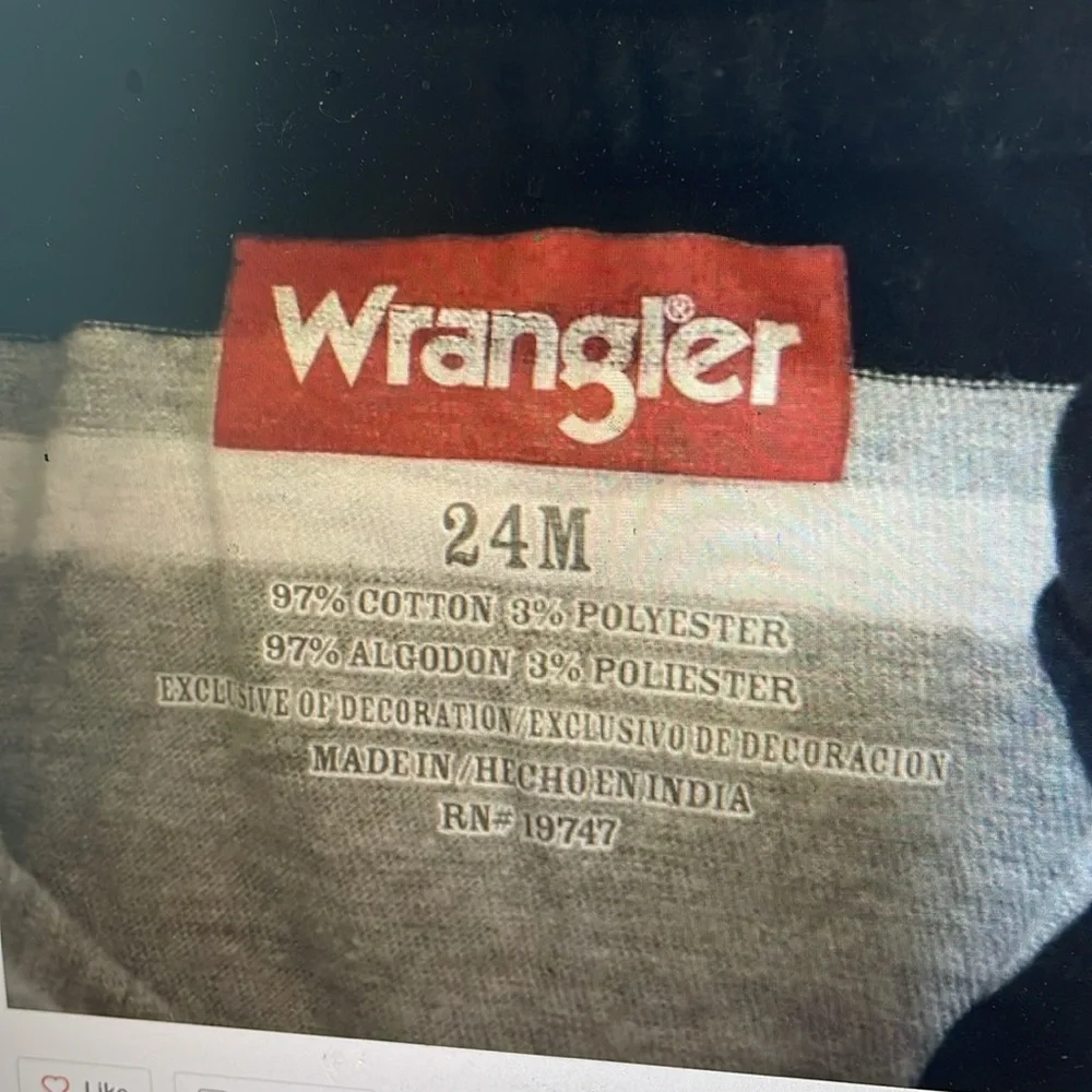 Wrangler striped onesie 24 M